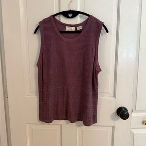 Field Manor Vintage Purple Textured Top Size XL